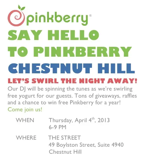 Free Pinkberry Chestnut Hill
