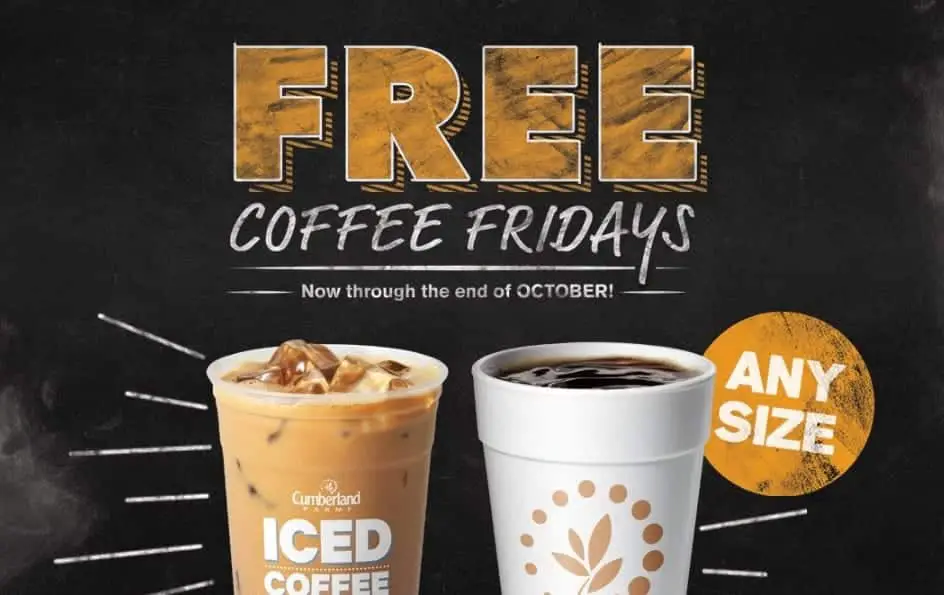 Free Coffee at Cumberland Farms on Fridays in October