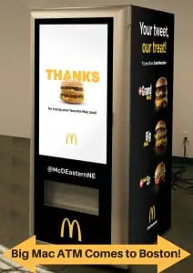 McDonalds Big Mac ATM Free Burgers Boston