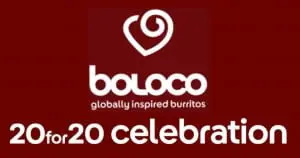 Boloco 20 Discount for 20 Years