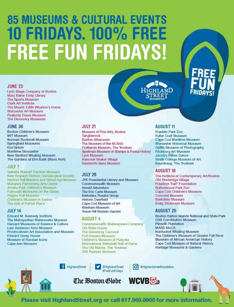 Highland Street Foundation Free Fun Fridays 2017 Schedule