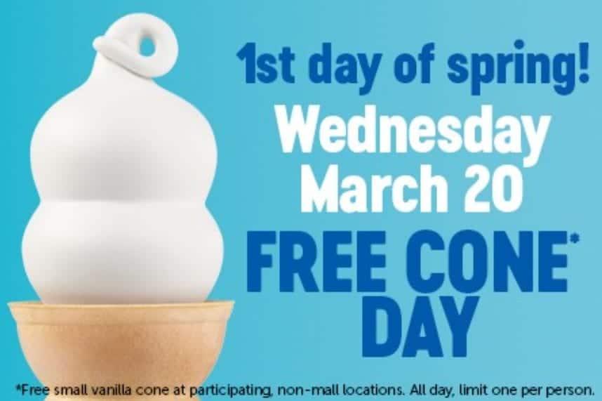 Free Cone Day at Dairy Queen for the First Day of Spring